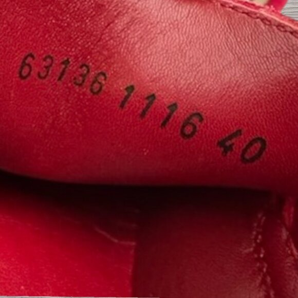 Burberry Handmade Red Suede Loafers EU 40 Square Toe Slip-On Moccasins Stripe - Picture 4 of 10